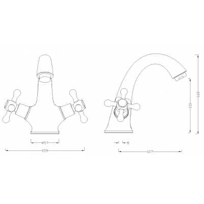 Kuchinox Stilo BKI522D bateria umywalkowa stojąca mosiądz/brąz antyczny