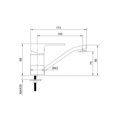 Kuchinox Pana BKN026D bateria umywalkowa stojąca