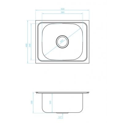 Zlewozmywak stalowy 50x40 cm SKO010T Kuchinox Orion