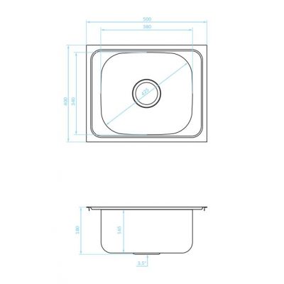 Zlewozmywak stalowy 50x40 cm SKO310T Kuchinox Orion
