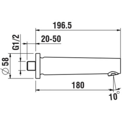 Wylewka do baterii wannowej chrom HF900571100000 Laufen The New Classic