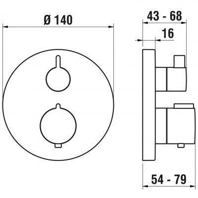 Laufen City Therm HF905475423000 bateria wannowo-prysznicowa podtynkowa podtynkowa