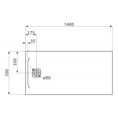 Brodzik prostokątny 140x70 cm biały H2129530000001 Laufen Pro