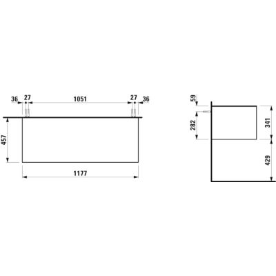 Szafka z blatem 117.5x45.5x34 cm podumywalkowa wisząca złota H4054200340401 Laufen Sonar