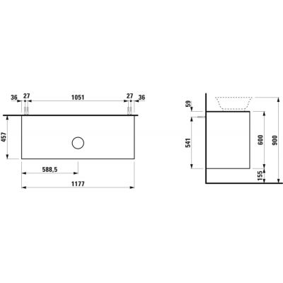Szafka wisząca podumywalkowa 117.7x45.7 cm H4060220856281 Laufen The New Classic