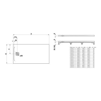 Brodzik prostokątny 160x80 cm beton H2139580790001 Laufen Pro