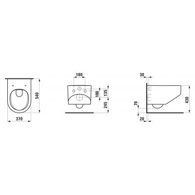 Miska WC wisząca bez kołnierza biały mat H8203417570001 Laufen Sonar