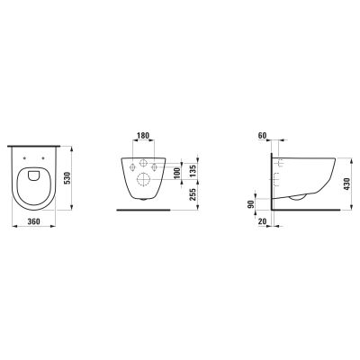 Miska WC wisząca bez kołnierza biały H8209660000001 Laufen Pro A