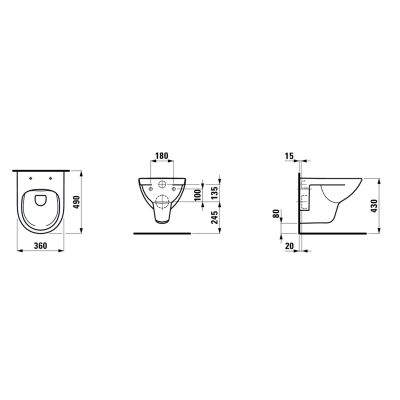 Miska WC wisząca bez kołnierza biały połysk H8219520000001 Laufen Pro B