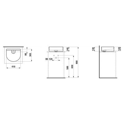 Umywalka 41x36.5 cm półokrągła nablatowa biała H8123420001121 Laufen Sonar