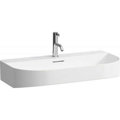 Umywalka 80x42 cm półokrągła ścienna biała H8163440001041 Laufen Sonar