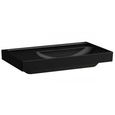 Umywalka 80x46 cm prostokątna ścienna-meblowa czarna H8171157161091 Laufen Meda