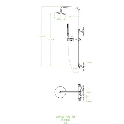 Laveo Pretto PLP70OB zestaw prysznicowy