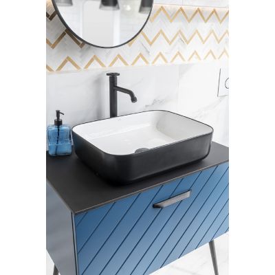 Umywalka 50x40 cm owalna nablatowa biała VUM7250 Laveo Mogami