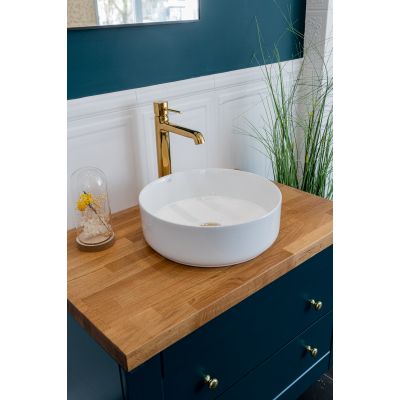 Umywalka 51x39 cm owalna nablatowa biała VUD6251 Laveo Desna