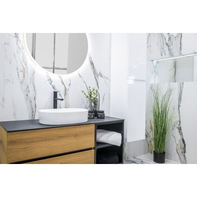 Umywalka 51x39 cm owalna nablatowa biała VUD6251 Laveo Desna