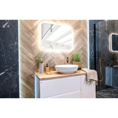 Umywalka 51x39 cm owalna nablatowa biała VUD6251 Laveo Desna