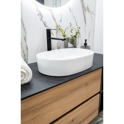 Umywalka 51x39 cm owalna nablatowa biała VUD6251 Laveo Desna