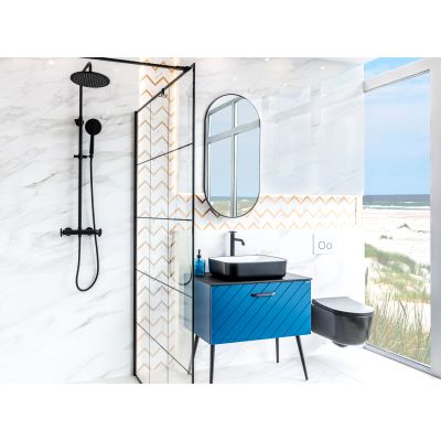 Umywalka 50x40 cm owalna nablatowa biała VUM7250 Laveo Mogami