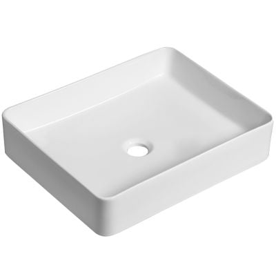 Umywalka 47x36 cm prostokątna nablatowa biała VUK6247 Laveo Kvadrato