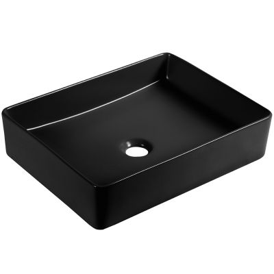 Umywalka 47x36 cm prostokątna nablatowa czarna VUKB247 Laveo Kvadrato