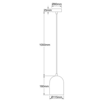 Lampa wisząca 1x8 W czarna LP01101PBK Light Prestige Nilo