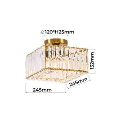 Lampa podsufitowa 1x15 W złota LP29101CGDsquare Light Prestige Vetro