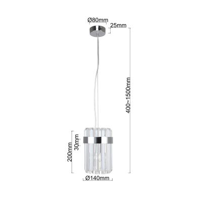 Lampa wisząca 1x10 W chrom LP29101PCH Light Prestige Vetro