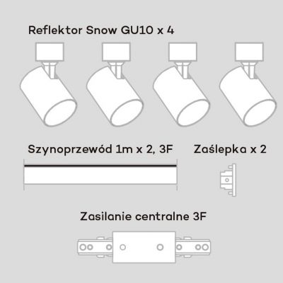 System szynowy biały LP737WHSET3F Light Prestige Snow