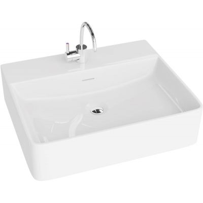 Umywalka 50x43 cm prostokątna nablatowa biała 5900378310204 LaVita Altaya