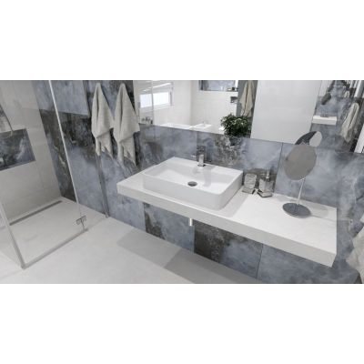 Umywalka 50x43 cm prostokątna nablatowa biała 5900378310204 LaVita Altaya