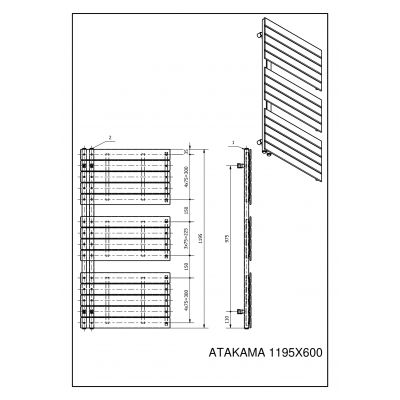 Grzejnik łazienkowy 60x119.5 cm ATA11956007016 Luxrad Atakama