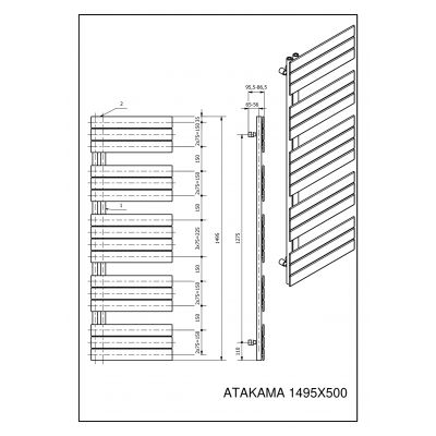Grzejnik łazienkowy 50x149.5 cm ATA14955009003 Luxrad Atakama