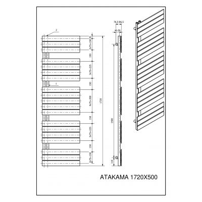 Grzejnik łazienkowy 50x172 cm ATA17205007016 Luxrad Atakama