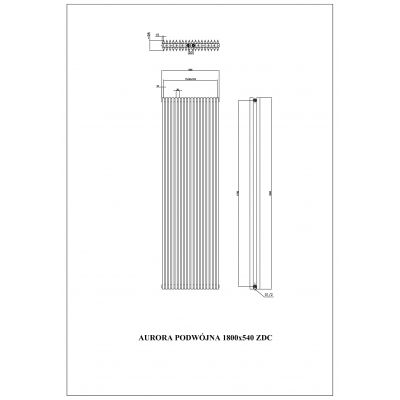 Grzejnik dekoracyjny 180x54 cm podłączenie dolne AURP18005409003ZDC Luxrad Aurora Podwójna