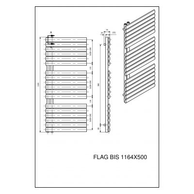 Grzejnik łazienkowy 50x116.4 cm FLA11645007016 Luxrad Flag Bis