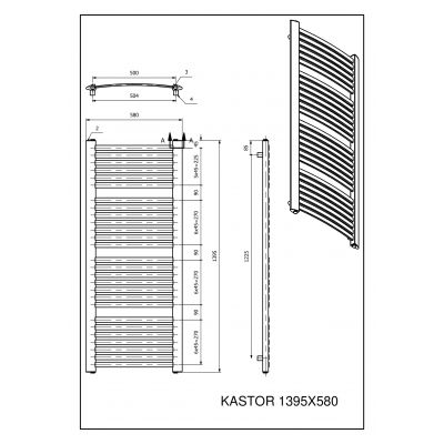 Grzejnik łazienkowy 58x139.5 cm KAST13955807016 Luxrad Kastor