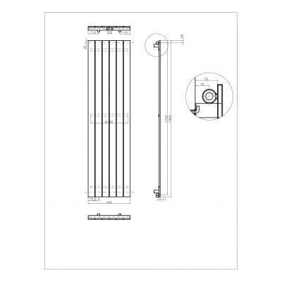 Grzejnik dekoracyjny 180x44.5 cm podłączenie dolne biały NIA18004459003ZDC Luxrad Niagara Pojedyncza