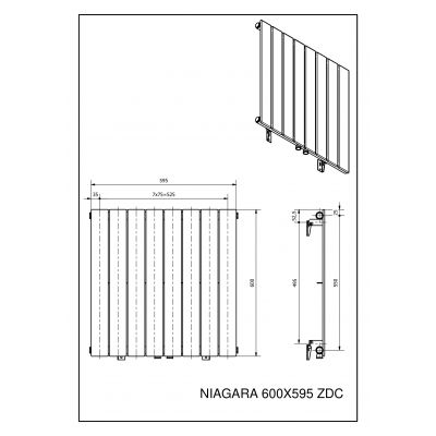 Grzejnik dekoracyjny 60x59.5 cm podłączenie dolne NIA6005957016ZDC Luxrad Niagara Pojedyncza