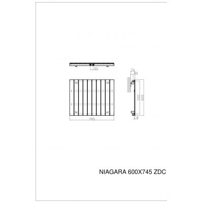 Grzejnik dekoracyjny 60x74.5 cm podłączenie dolne NIA6007459003ZDC Luxrad Niagara Pojedyncza