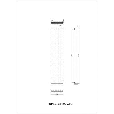 Grzejnik dekoracyjny 160x35.2 cm podłączenie dolne biały RIN16003529003ZDC Luxrad Ring