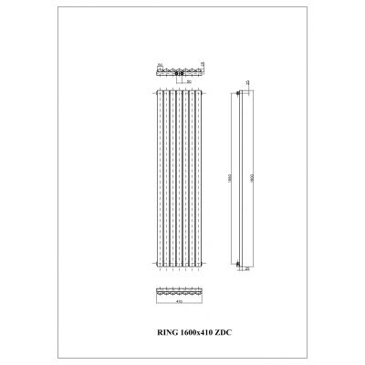 Grzejnik dekoracyjny 160x41 cm podłączenie dolne biały RIN16004109003ZDC Luxrad Ring