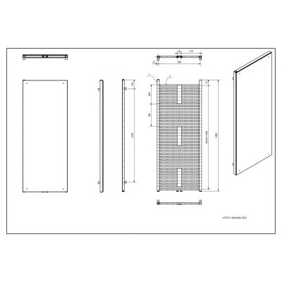 Grzejnik dekoracyjny 150x60 cm podłączenie dolne VIT15006009003ZDC Luxrad VITRO