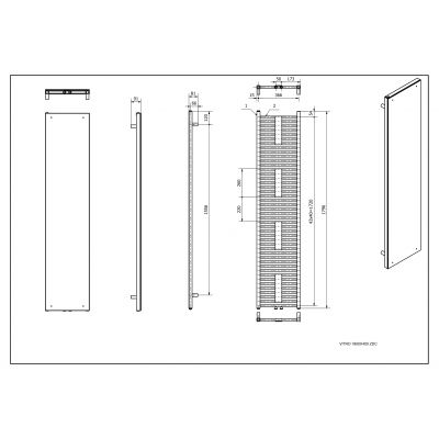 Grzejnik dekoracyjny 180x40 cm podłączenie dolne VIT18004009003ZDC Luxrad VITRO