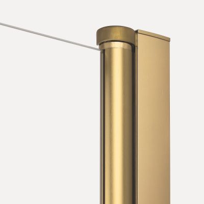 Drzwi prysznicowe 90 cm uchylne złoty szczotkowany/szkło przezroczyste D0771A New Trendy New Soleo