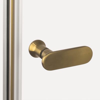 Drzwi prysznicowe 90 cm uchylne złoty szczotkowany/szkło przezroczyste D0771AWK New Trendy New Soleo