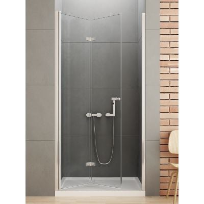 Drzwi prysznicowe 120 cm składane chrom połysk/szkło przezroczyste D0137A New Trendy New Soleo