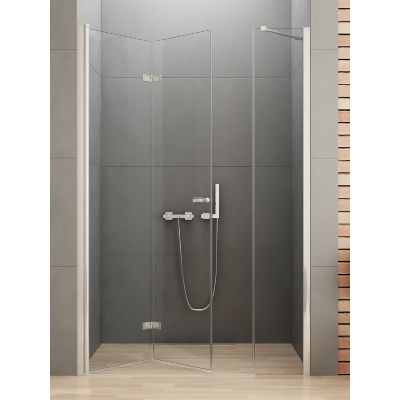 Drzwi prysznicowe 110 cm składane chrom połysk/szkło przezroczyste D0148A/D0094B New Trendy New Soleo