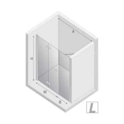 Drzwi prysznicowe 110 cm składane chrom połysk/szkło przezroczyste D0148A/D0094B New Trendy New Soleo