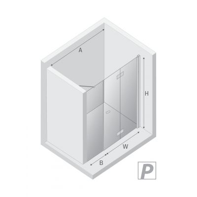 Drzwi prysznicowe 100 cm składane chrom połysk/szkło przezroczyste D0152A/D0095B New Trendy New Soleo